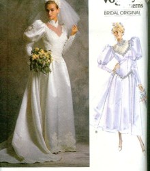 2178 VOGUE BRIDES/MAID DROP WST PANEL BK BOW GOWN PATTERN 8,12